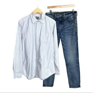 Gap Factory Men’s striped Button Down classic Fit shirt size M NWOT